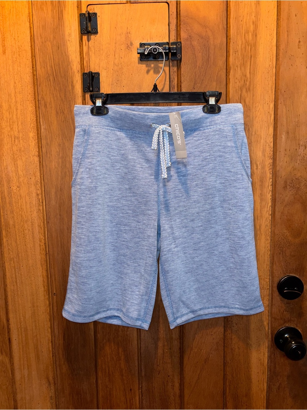 “Weekends by Chico’s” Light Blue Casual Knit Drawstring Shorts